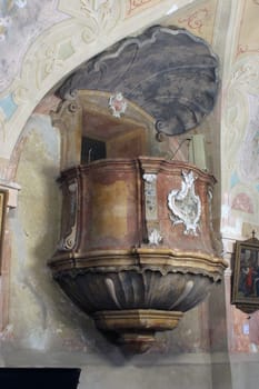 Pulpit in the church of the Blessed Virgin Mary in Jastrebarsko, Croatia
