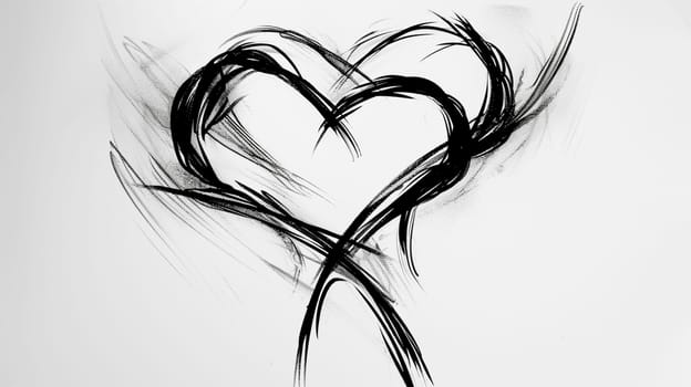 Heart sketch on white background. Hand drawn heart. Hand drawn rough marker hearts isolated on white background. illustration for your graphic design minimalism