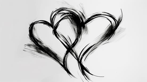 Heart sketch on white background. Hand drawn heart. Hand drawn rough marker hearts isolated on white background. illustration for your graphic design minimalism