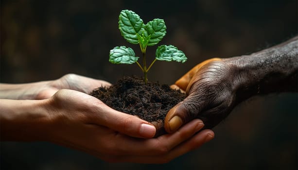 agriculture. farmer a hands are lowered plant cultivation plant. business ecology agriculture gardening concept. farmer hands are planting soil with a plant. eco agriculture life concept