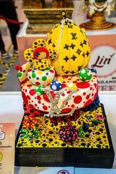 CentralWorld, Bangkok, Thailand - NOV 11, 2023 Lin Thailand Sweet Creation 2023, The sculpted sugar cake contest in CentralWorld Bangkok, Thailand.