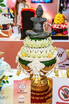 CentralWorld, Bangkok, Thailand - NOV 11, 2023 Lin Thailand Sweet Creation 2023, The sculpted sugar cake contest in CentralWorld Bangkok, Thailand.