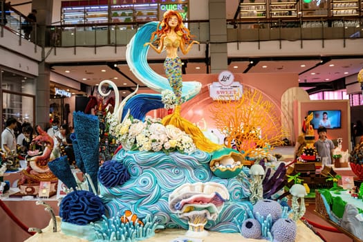 CentralWorld, Bangkok, Thailand - NOV 11, 2023 Lin Thailand Sweet Creation 2023, The sculpted sugar cake contest in CentralWorld Bangkok, Thailand.