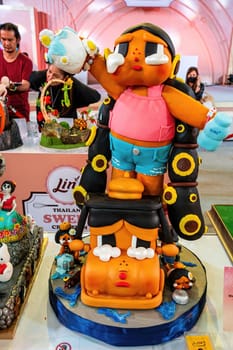 CentralWorld, Bangkok, Thailand - NOV 11, 2023 Lin Thailand Sweet Creation 2023, The sculpted sugar cake contest in CentralWorld Bangkok, Thailand.