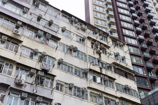 Hong Kong old style residential building exterior