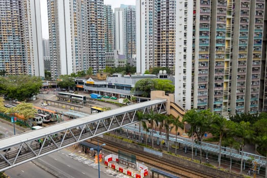 Hong Kong 03 April 2024: Hong Kong residential district at Tin Shui Wai