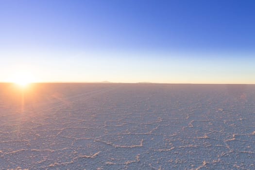 Salar de Uyuni, Bolivia. Largest salt flat in the world. Bolivian landscape
