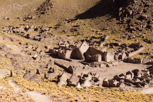 Ghost village in andean plateau,Bolivia.Abandoned mine.San Antonio de Lipez