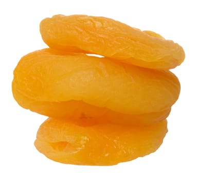 Dried apricot on isolated background, close up