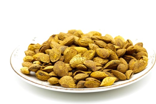 Soft-shell almond variety.Selective focus with shallow depth of field.