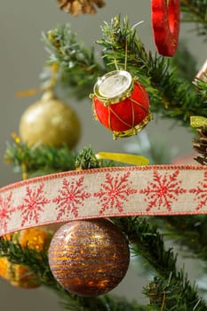Traditional colorful decoration for the Christmas holidays.Selective focus with shallow depth of field.