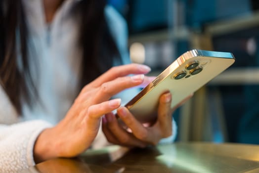 Close up of woman use of mobile phone