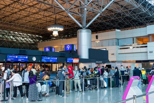 Taiwan 10 December 2023: Interior of Taoyuan airport in Taiwan