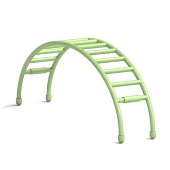Green climbing bridge 3D rendering illustration isolated on white background