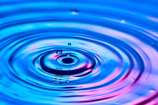 a drop of water falling into the water and creating waves. High quality photo