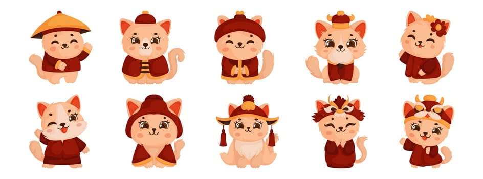 Cute Cats in Traditional Chinese Attire