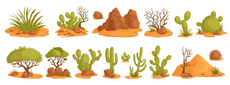 Cartoon Desert Plants and Landscapes Collection