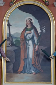 Saint Rosalia, the altar of Saint Rosalia in the Chapel of Our Lady of the Snows in Risvica, Croatia