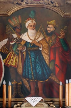 Holy Three Kings, the main altar in the parish church of the Holy Three Kings in Karlovac, Croatia