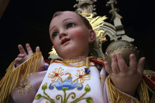 Baby Jesus figure in the Church of Saint Catherine of Alexandria in Bethlehem, Israel