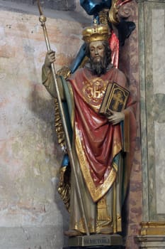 Saint Methodius, statue on the altar of Saint Benedict in the Church of the Blessed Virgin Mary in Jastrebarsko, Croatia