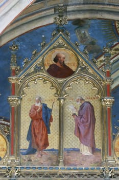 Saints Thomas and Thaddeus below, Prophet Jeremiah above, iconostasis in the Greek Catholic Cathedral of the Holy Trinity in Krizevci, Croatia