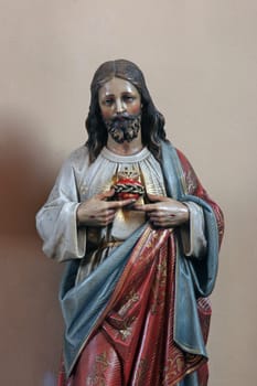 Sacred Heart of Jesus, statue in the parish church of the Three Kings in Karlovac, Croatia
