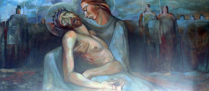 13th Stations of the Cross, Jesus' body is removed from the cross, National Shrine of Saint Joseph in Karlovac, Croatia