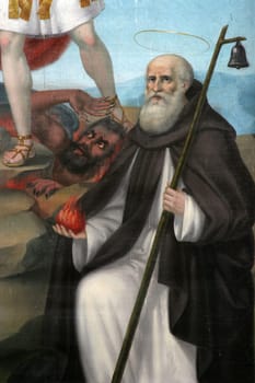 Saint Anthony the Great, the altar of Saint Michael in the parish church of Saints Vitus and Modestus in Groznjan, Croatia