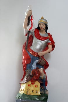 Statue of St. Florian in the St. Florian Chapel in Donji Desinec, Croatia