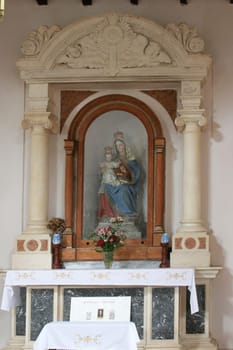 Virgin Mary with the child Jesus in the parish church of St. Roch in Fuskulin, Croatia