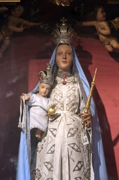 Our Lady of the Scapular, statue on the Altar of Our Lady of the Scapular in the Church of the Blessed Virgin Mary in Jastrebarsko, Croatia