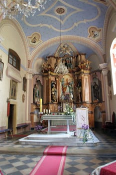 Main altar in the parish church of St. Martin in Martinska Ves, Croatia