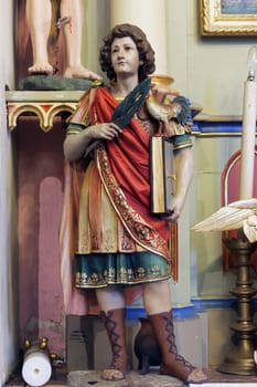 Saint Vitus, statue on the Saint Roch altar in the parish church of Saint Mary Magdalene in Prilisce, Croatia