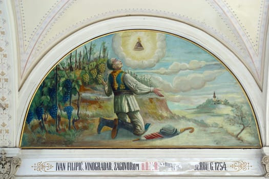 Votive paintings, basilica Assumption of the Virgin Mary in Marija Bistrica, Croatia