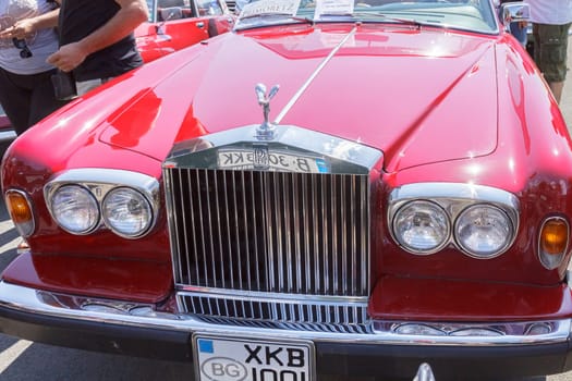 Burgas Sea Garden / Bulgaria / Europe - July 02, 2016 Ninth Parade of Retro Cars and Motorcycles.Selective focus with shallow depth of field.