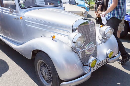 Burgas Sea Garden / Bulgaria / Europe - July 02, 2016 Ninth Parade of Retro Cars and Motorcycles.Selective focus with shallow depth of field.