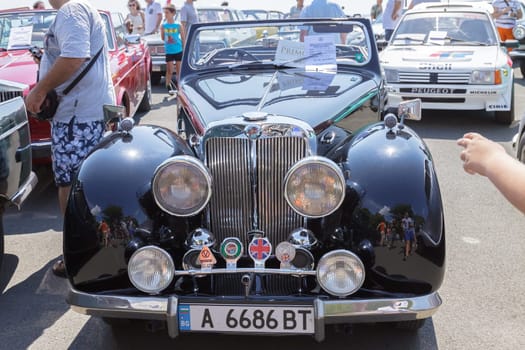 Burgas Sea Garden / Bulgaria / Europe - July 02, 2016 Ninth Parade of Retro Cars and Motorcycles.Selective focus with shallow depth of field.