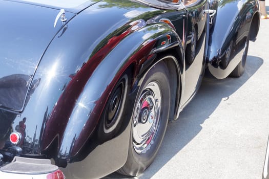Burgas Sea Garden / Bulgaria / Europe - July 02, 2016 Ninth Parade of Retro Cars and Motorcycles.Selective focus with shallow depth of field.