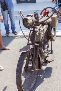 Burgas Sea Garden / Bulgaria / Europe - July 02, 2016 Ninth Parade of Retro Cars and Motorcycles.Selective focus with shallow depth of field.
