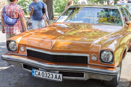 Burgas Sea Garden / Bulgaria / Europe - July 02, 2016 Ninth Parade of Retro Cars and Motorcycles.Selective focus with shallow depth of field.