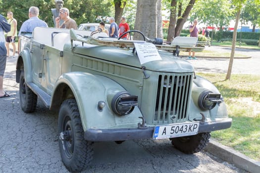 Burgas Sea Garden / Bulgaria / Europe - July 02, 2016 Ninth Parade of Retro Cars and Motorcycles.Selective focus with shallow depth of field.