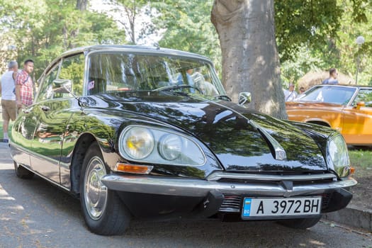 Burgas Sea Garden / Bulgaria / Europe - July 02, 2016 Ninth Parade of Retro Cars and Motorcycles.Selective focus with shallow depth of field.