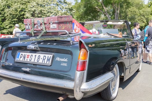 Burgas Sea Garden / Bulgaria / Europe - July 02, 2016 Ninth Parade of Retro Cars and Motorcycles.Selective focus with shallow depth of field.