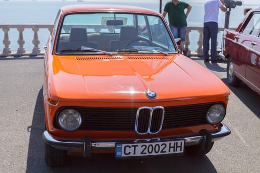 Burgas Sea Garden / Bulgaria / Europe - July 02, 2016 Ninth Parade of Retro Cars and Motorcycles.Selective focus with shallow depth of field.