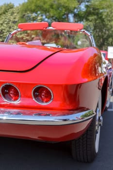 Burgas Sea Garden / Bulgaria / Europe - July 02, 2016 Ninth Parade of Retro Cars and Motorcycles.Selective focus with shallow depth of field.