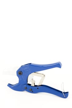 Blue scissors specially used for cutting polypropylene tubes