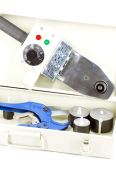 Electric soldering iron for polypropylene pipes and fittings