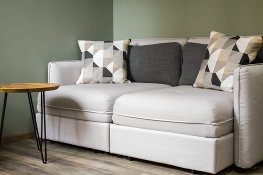 Detail of the interior of a living room with stylish furnishings
