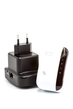 Wireless WiFi Repeater for your home network on a white background